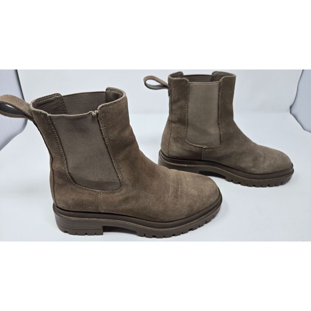 Lauren Ralph Lauren Corinne Suede Chelsea Boot Taupe Lug Sole Sz 6 Old Money